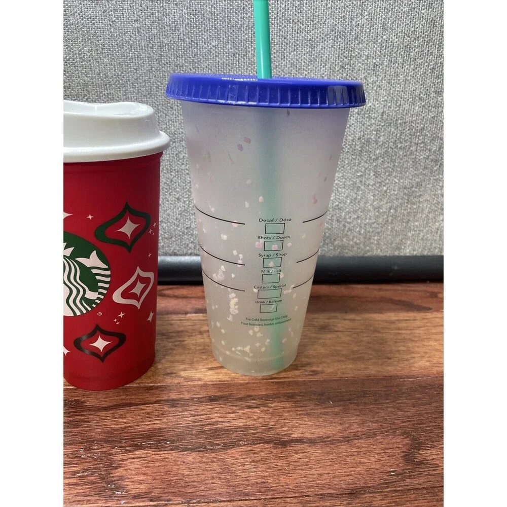 Starbucks Plastic Cup Lot Of 3 Holiday